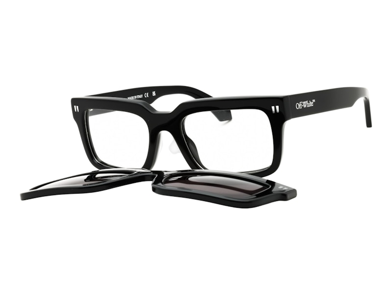 Pre-owned Off-white Offwhite Clip On2 Sunglasses In Black Logo Silver Dark Grey (oeri130c99pla0011007)