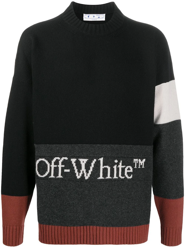 OFF-WHITE Color Block Logo Sweater Black/White Men's - FW20 - US