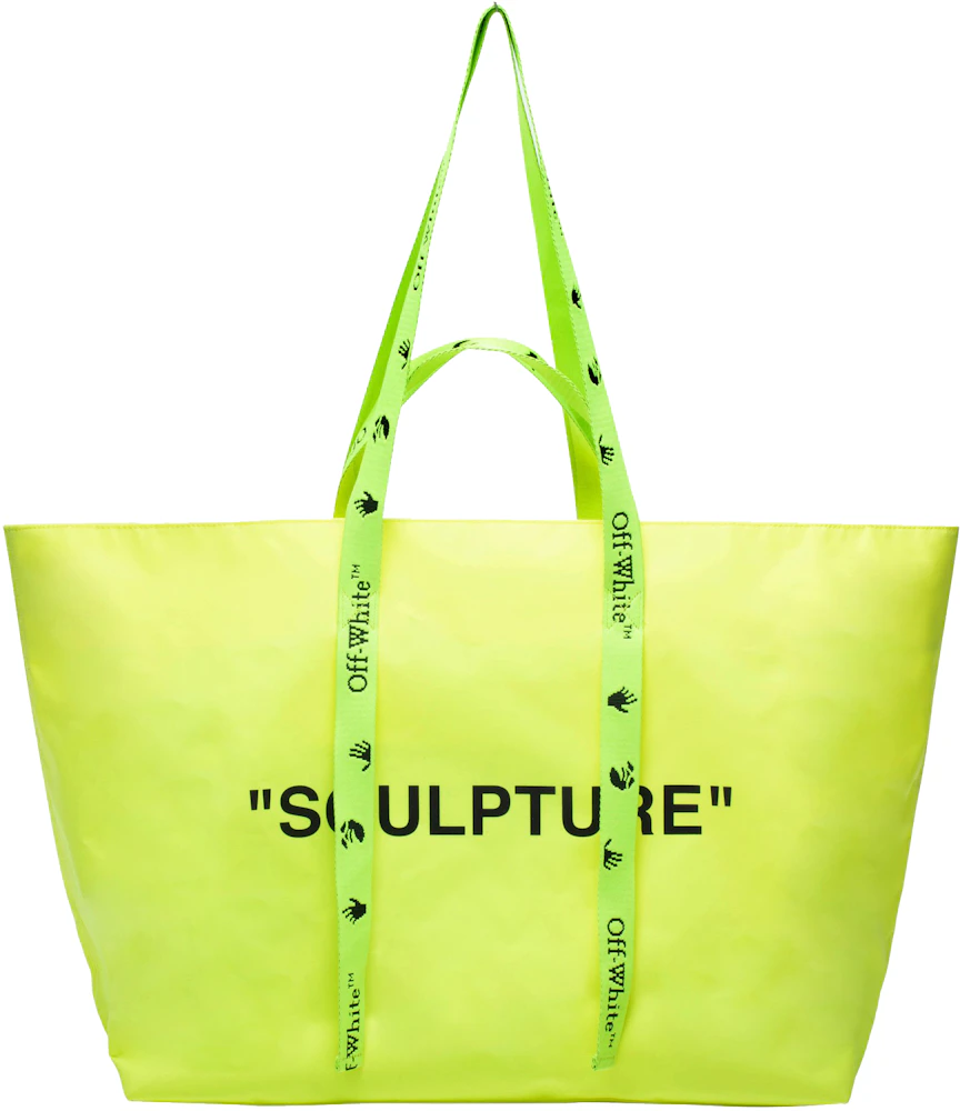 OFF-WHITE Commercial Tote Bag SCULPTURE Yellow/Black in PVC with  Silver-tone - US
