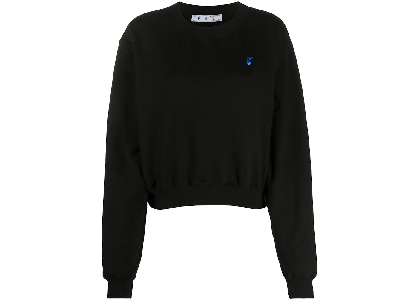OFF-WHITE Cropped Embroidered Logo Sweatshirt Black/Blue - US