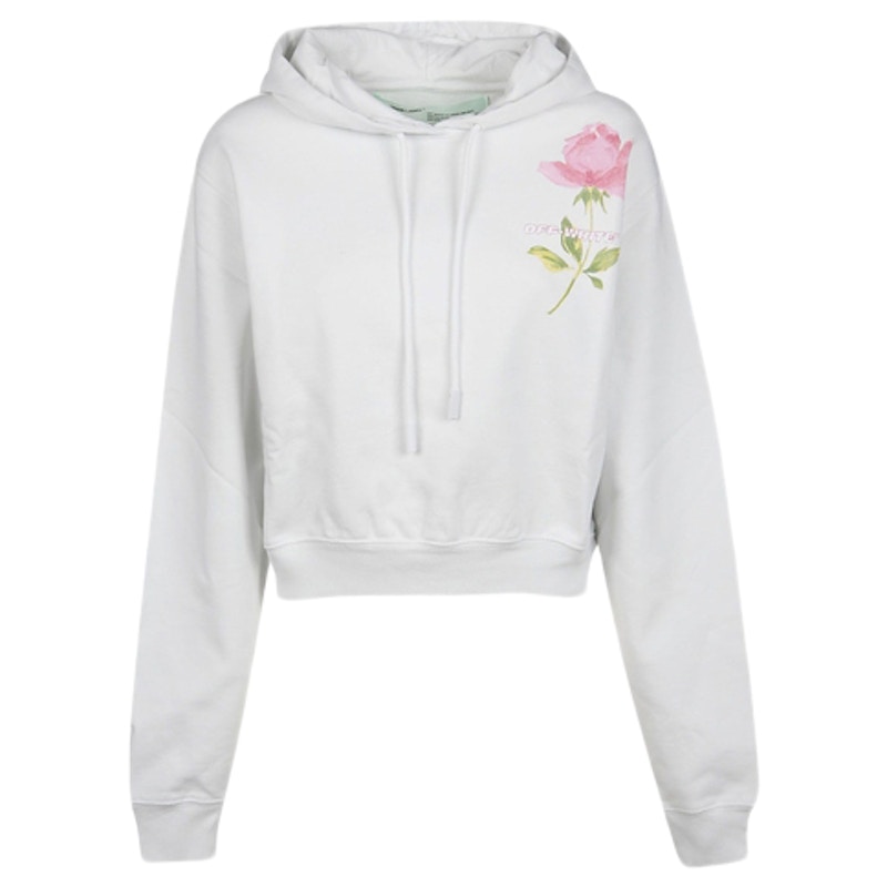 Off white hoodie with roses sale