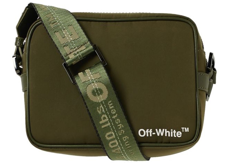 OFF WHITE Crossbody Camera Bag Dark Green in Nylon with Gunmetal