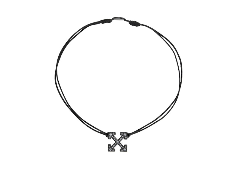 OFF-WHITE Crystal Arrow Choker Necklace Black in Cotton - JP