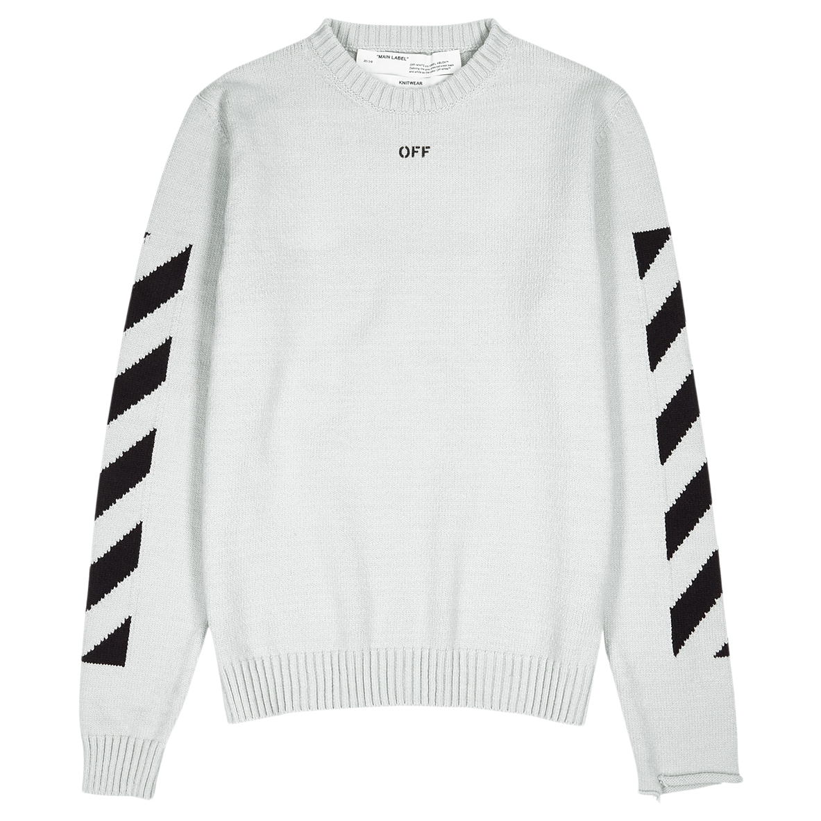 OFF-WHITE Diag Arrows Knit Sweater Light Grey/Black Men's - SS20 - US