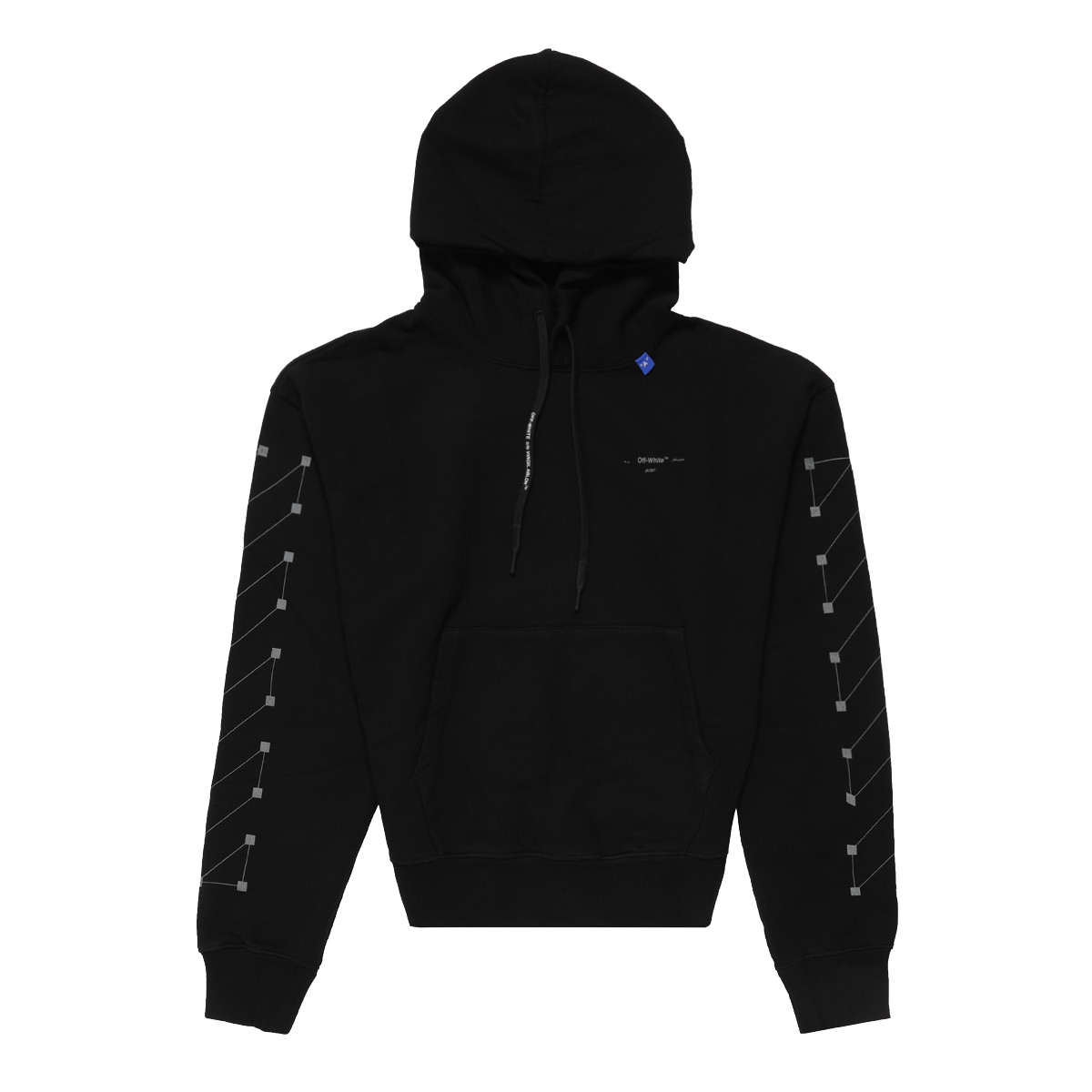 Black diag stencil outlet hoodie