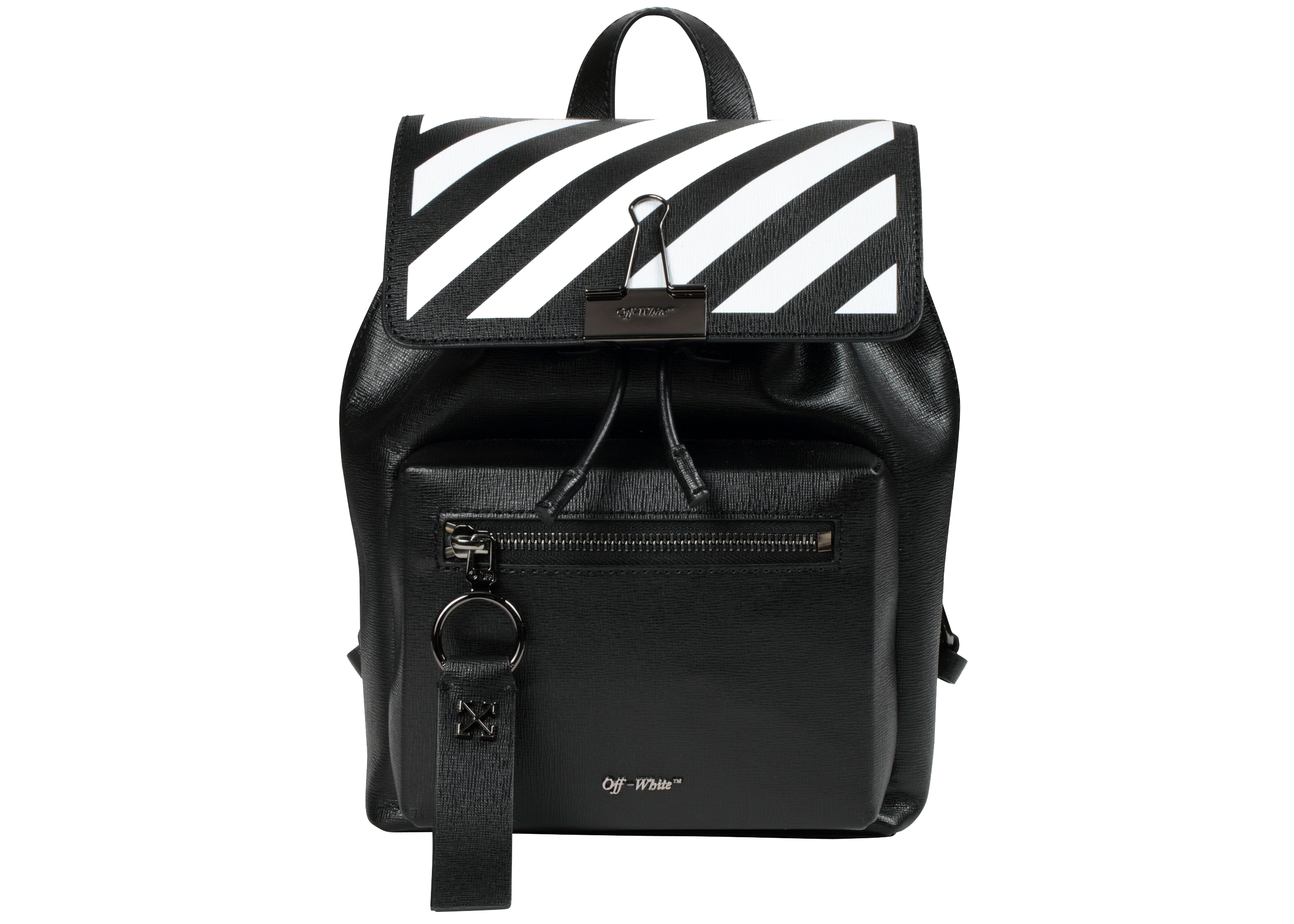 OFF-WHITE Diag Backpack Black/White in Leather with Black-tone - US