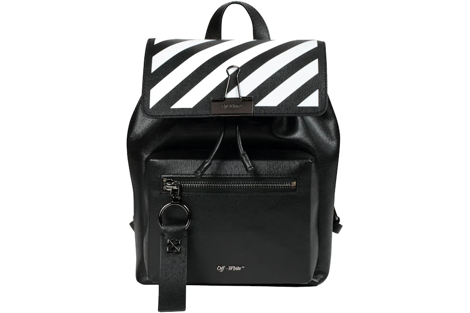 OFF-WHITE Diag Backpack Black/White in Leather with Black-tone - GB