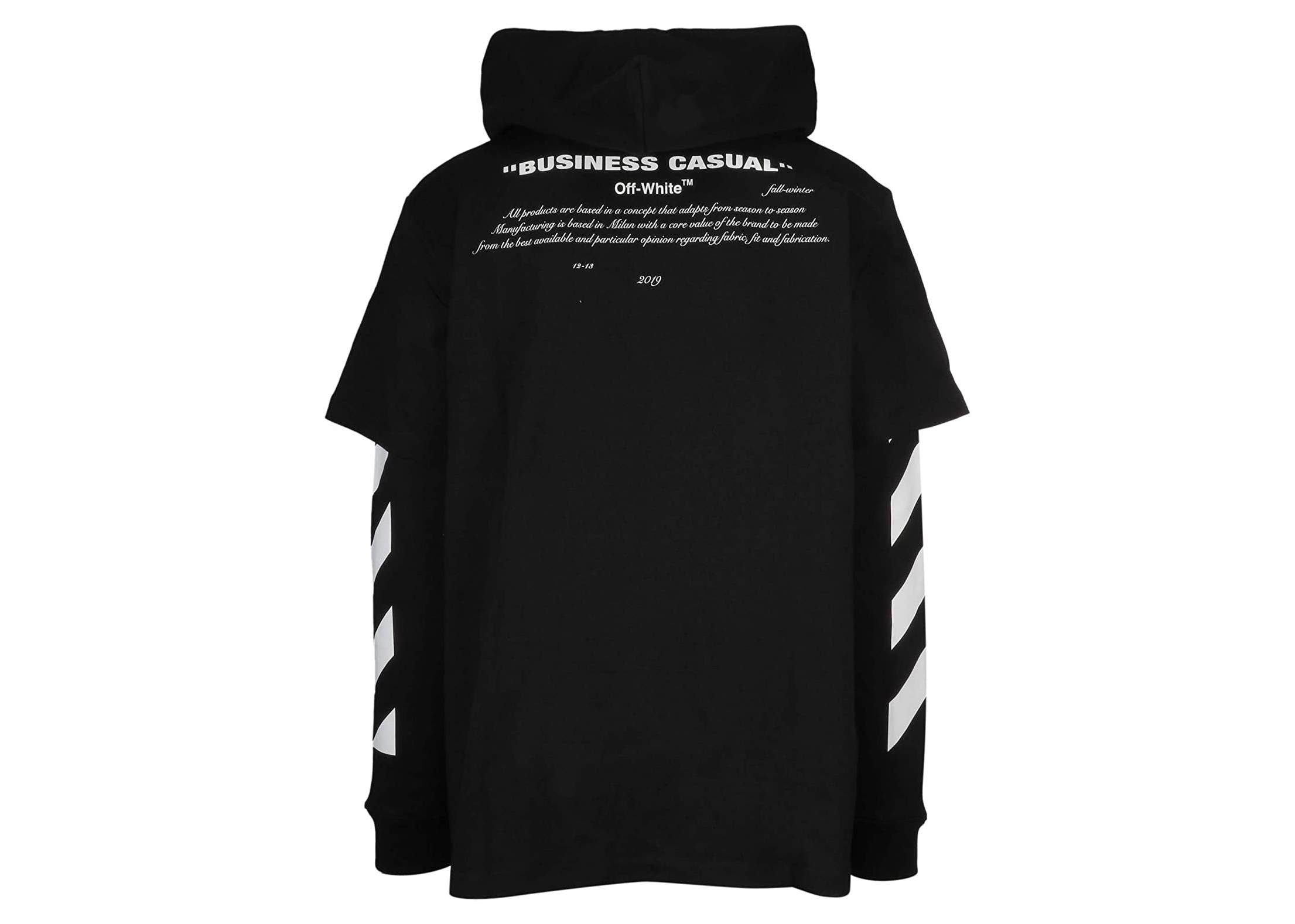 OFF-WHITE Diag Bernini L/S Tee Hoodie Black Men's - FW21 - US