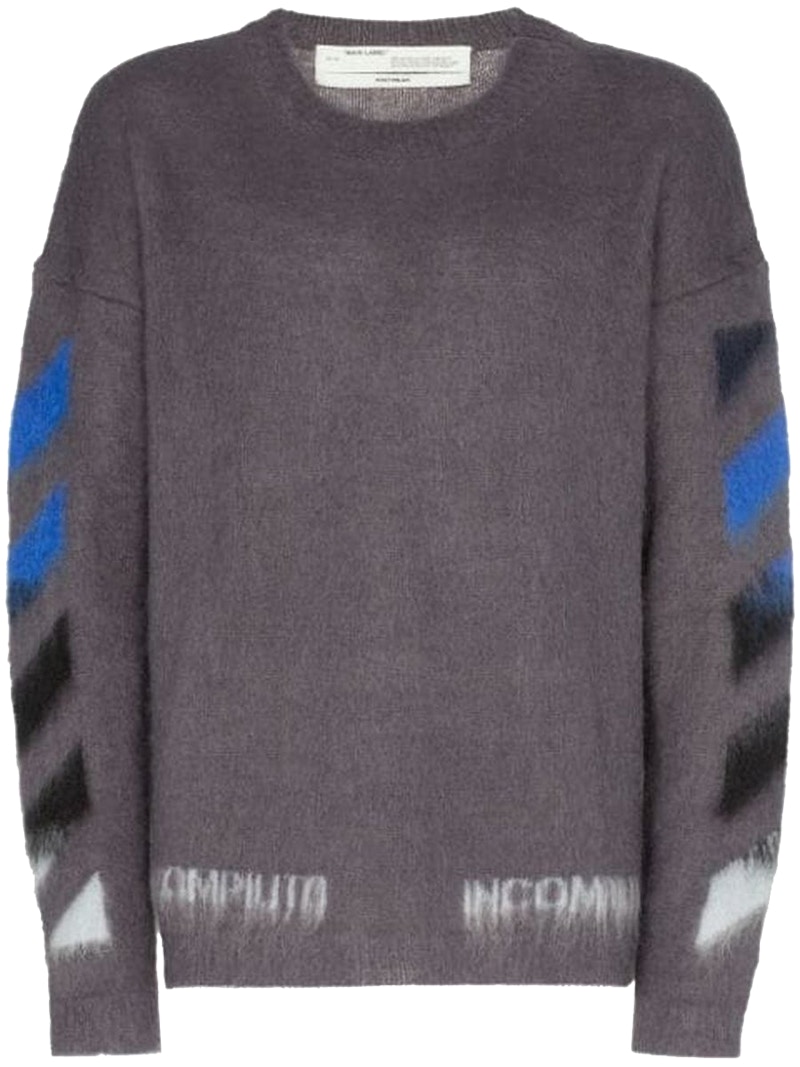 Off white sale grey brushed knitwear