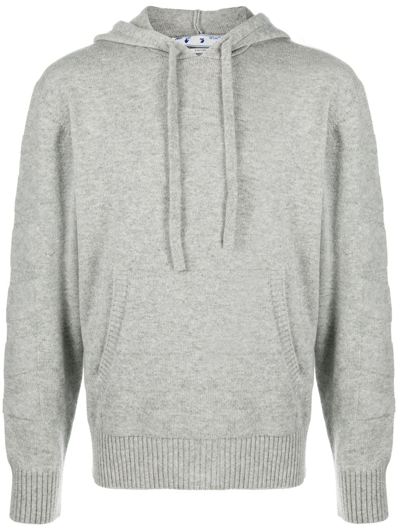 Off White Diag Indus Drip Logo Grey Zip Up Hoodie OMBE001E19E30004 0791 XXS main image 1