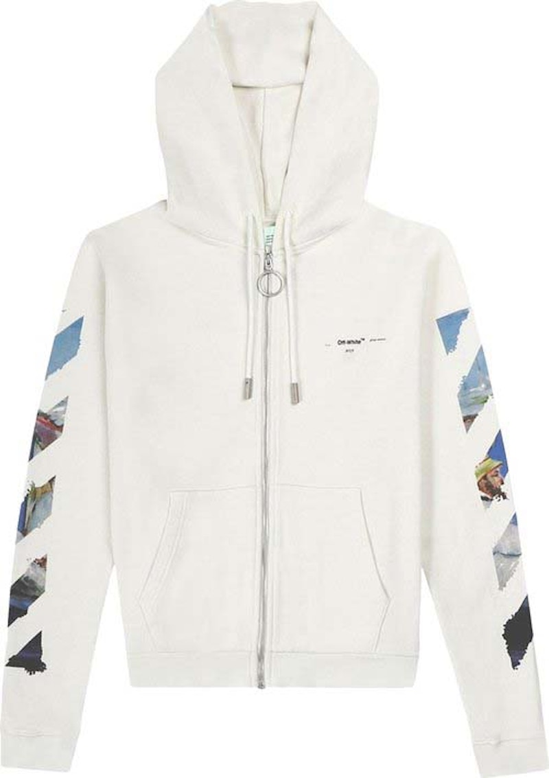 OFF-WHITE Diag Colored Arrow Zip Hoodie White Men's - US