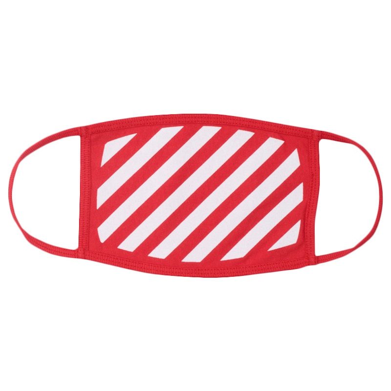 OFF-WHITE Maschera Viso Diag (SS19) Rosso/Bianco
