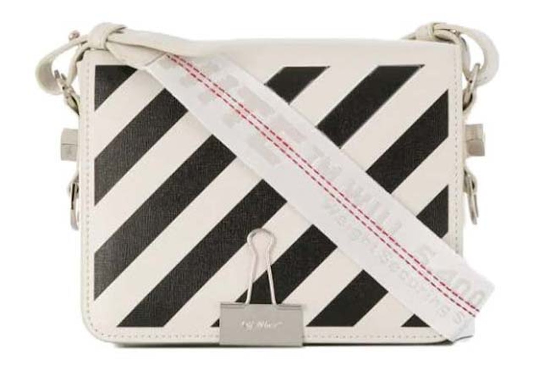Pre-owned Off-white Diag Flap Bag Off White/black
