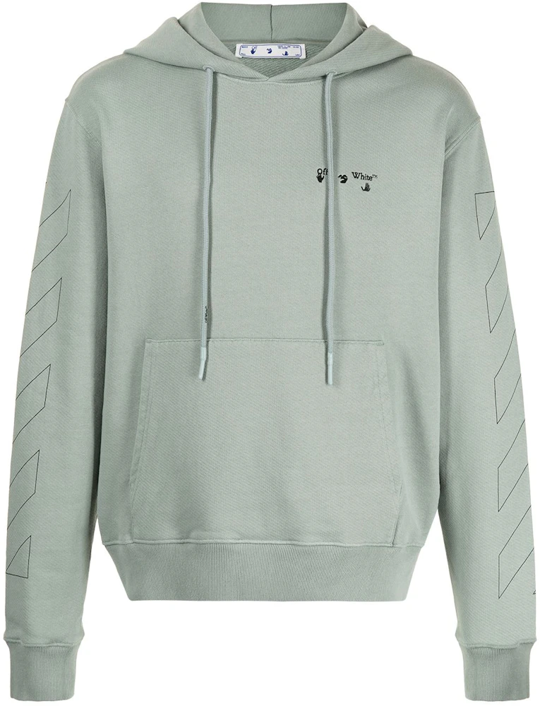 OFF-WHITE Diag Hoodie Green Men's - SS21 - US