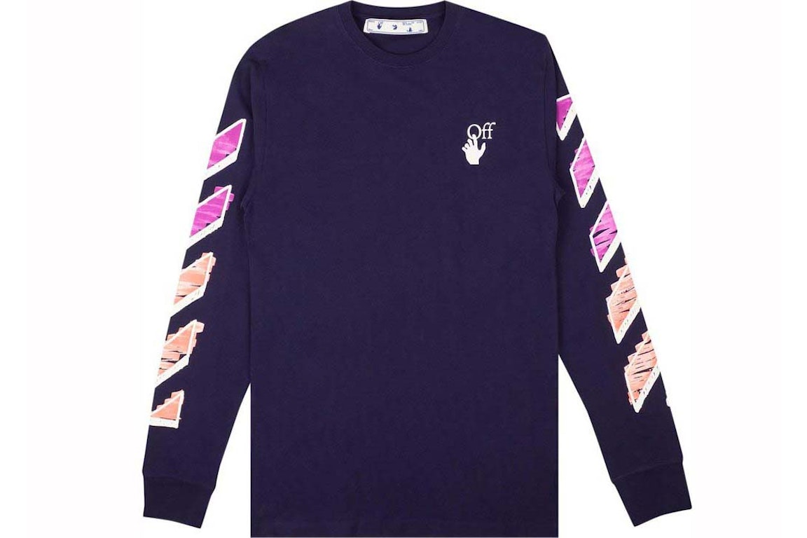 Pre-owned Off-white Diag Marker Arrow L/s Tee Purple