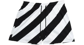 OFF-WHITE Diag Print Swim Shorts Black/White