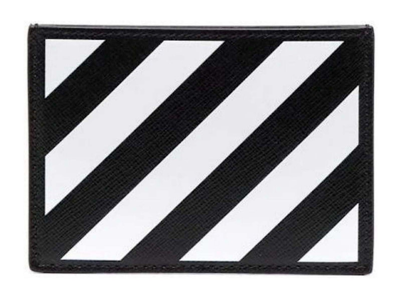 Pre-owned Off-white Off Off Diag Saf Binder Card Holderin Black/white In Multi