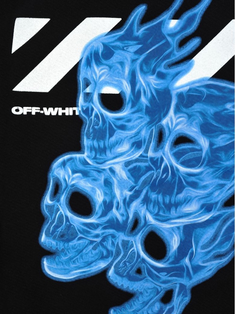 Off white clearance blue skull tee