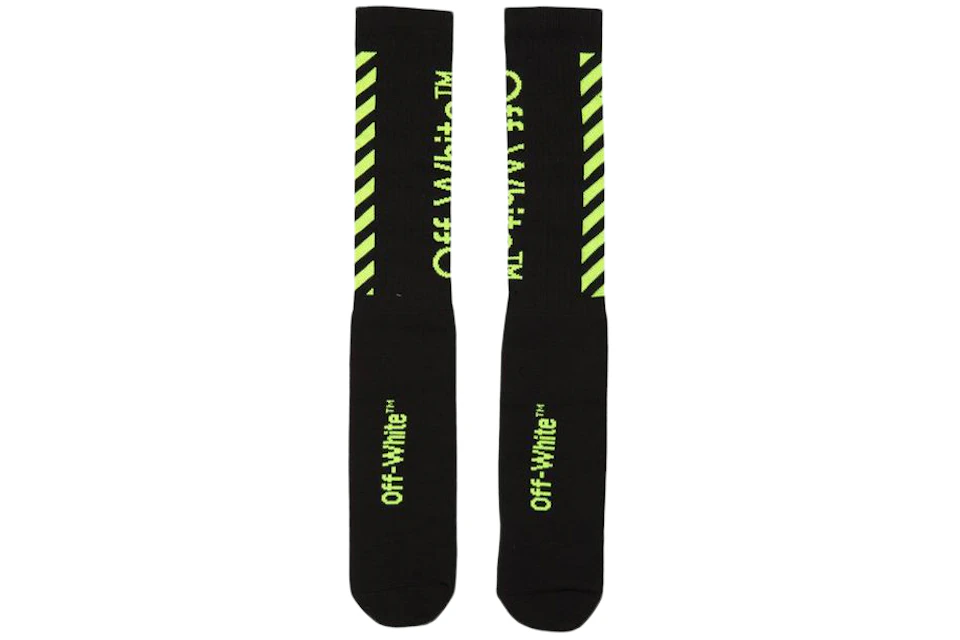 OFF-WHITE Diag Socks Black/Green