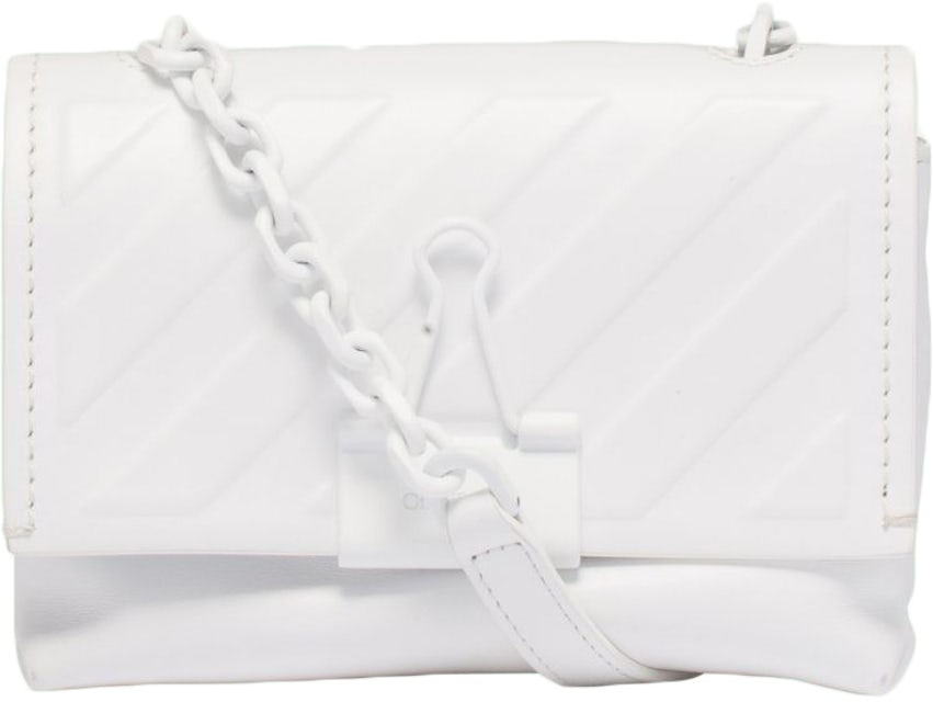 OFF-WHITE Diag Soft Bag Small White in Leather with White-tone - US