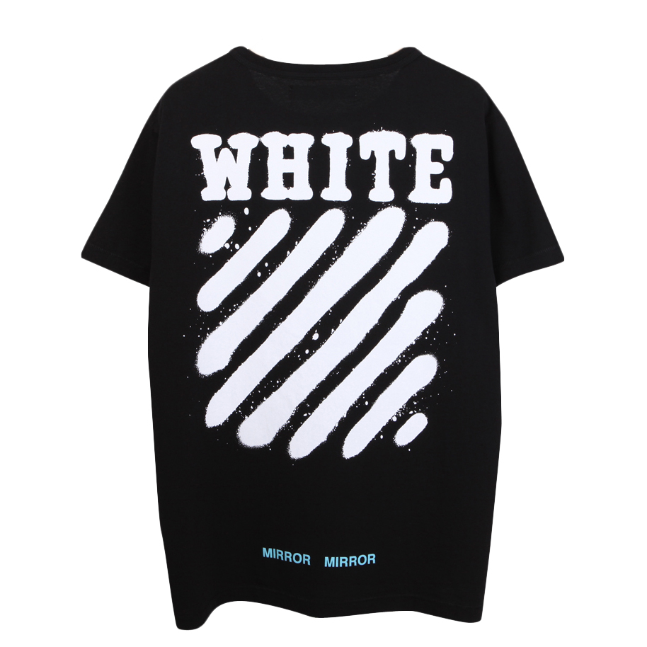 OFF-WHITE Womens Diag-Stripe T-Shirt Black/White