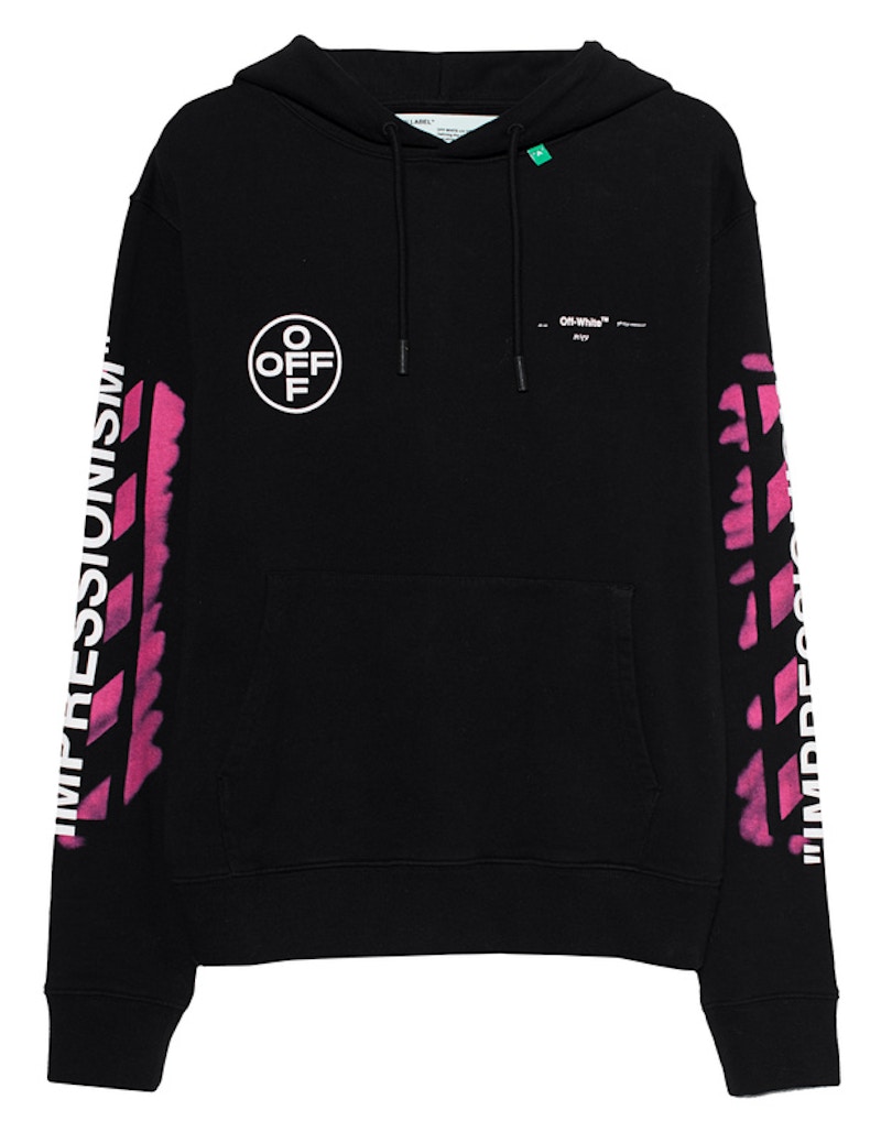 OFF-WHITE Diag Stencil Hoodie Black/Multicolor Men's - SS19 - US