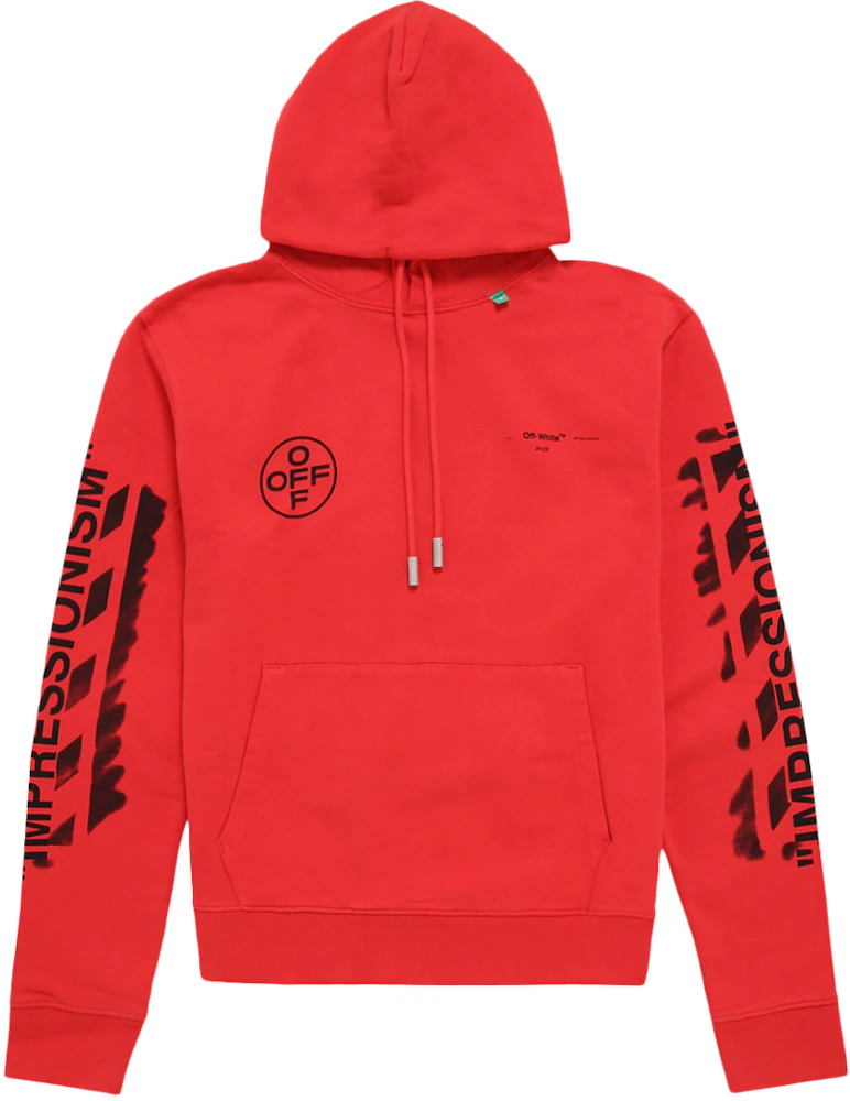 OFF-WHITE Diag Hoodie Red/Black - SS19 Men's - US