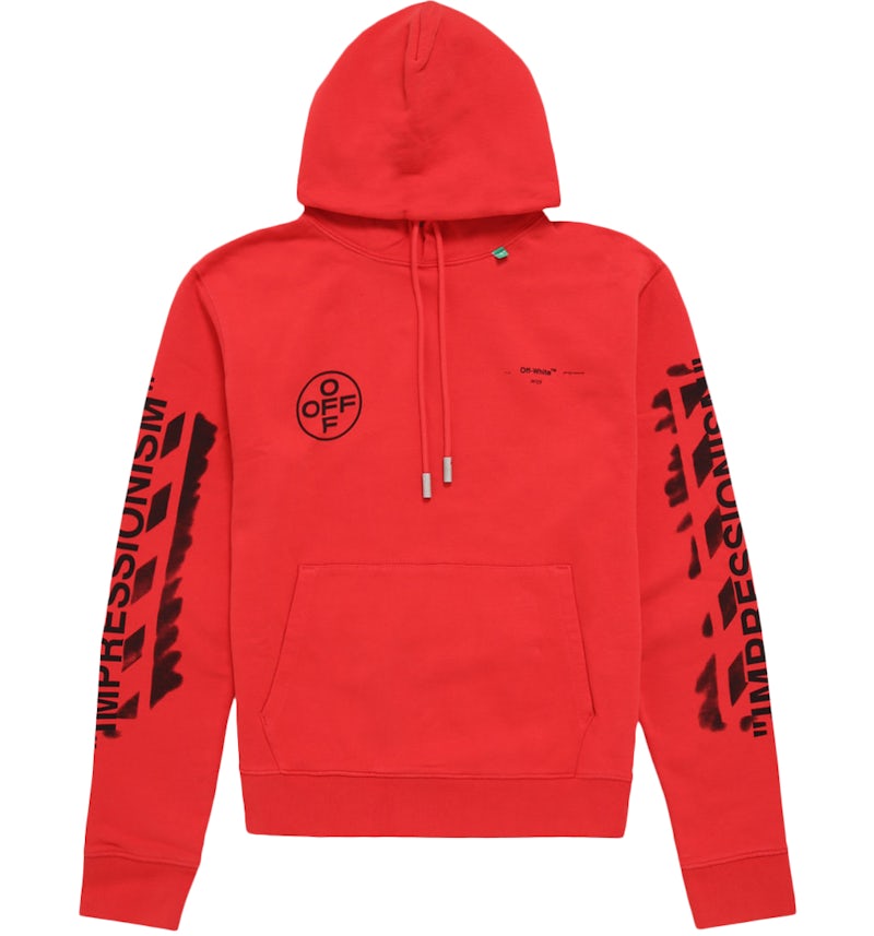OFF-WHITE Diag Stencil Hoodie Red/Black Men's SS19 US