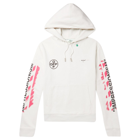 OFF-WHITE Diag Stencil Hoodie White/Red/Black メンズ - SS19 - JP