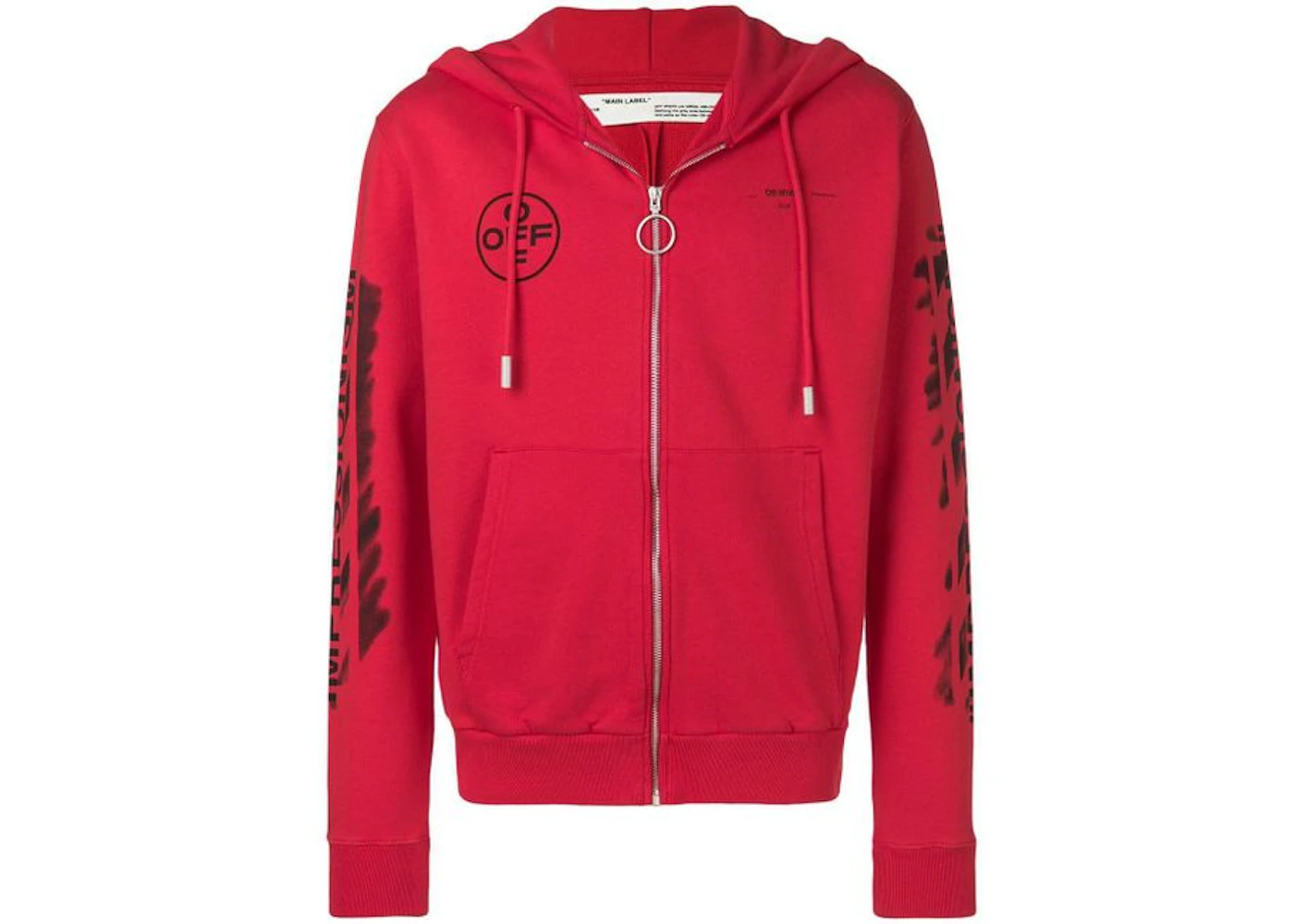 Red hoodie white discount zipper