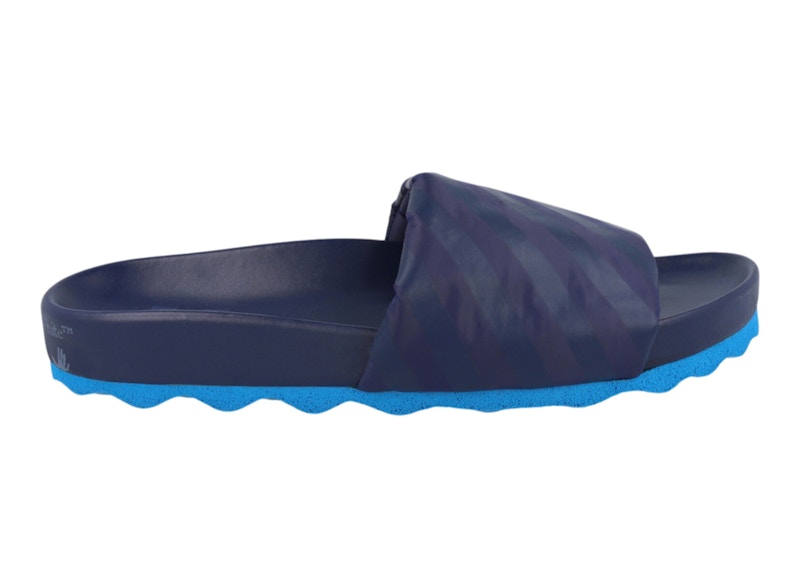 OFF-WHITE Diag Strip Ciabatte Blu Elettrico