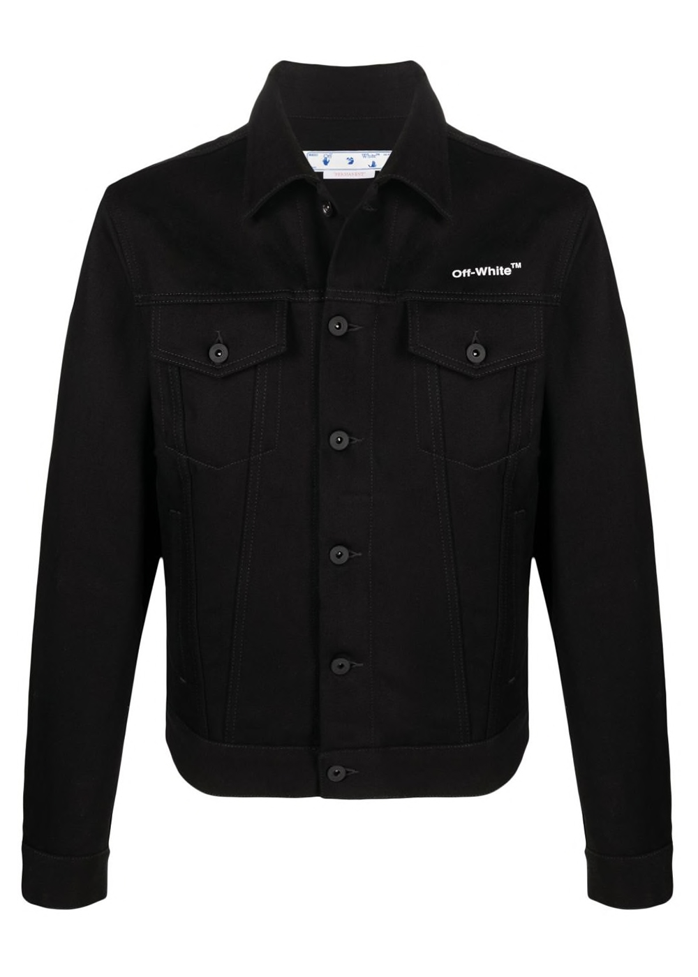 Off-White zip-embellished denim jacket - Black