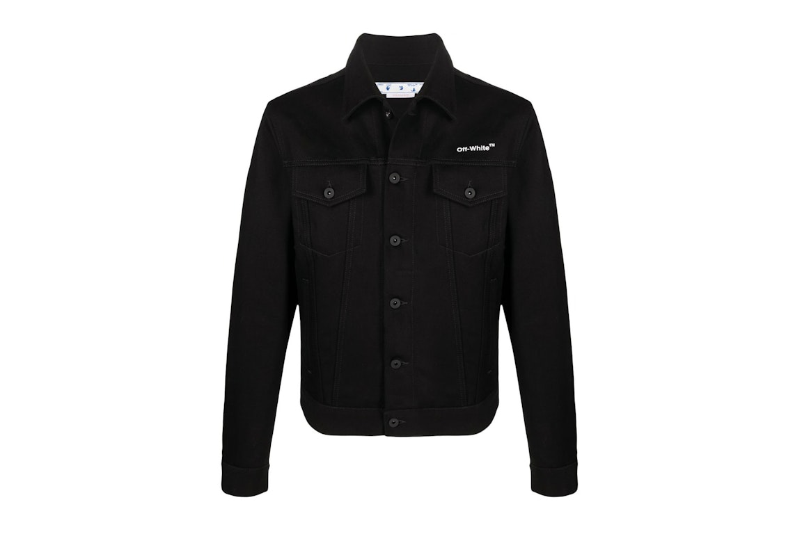 Pre-owned Off-white Diag-stripe Denim Jacket Black/white