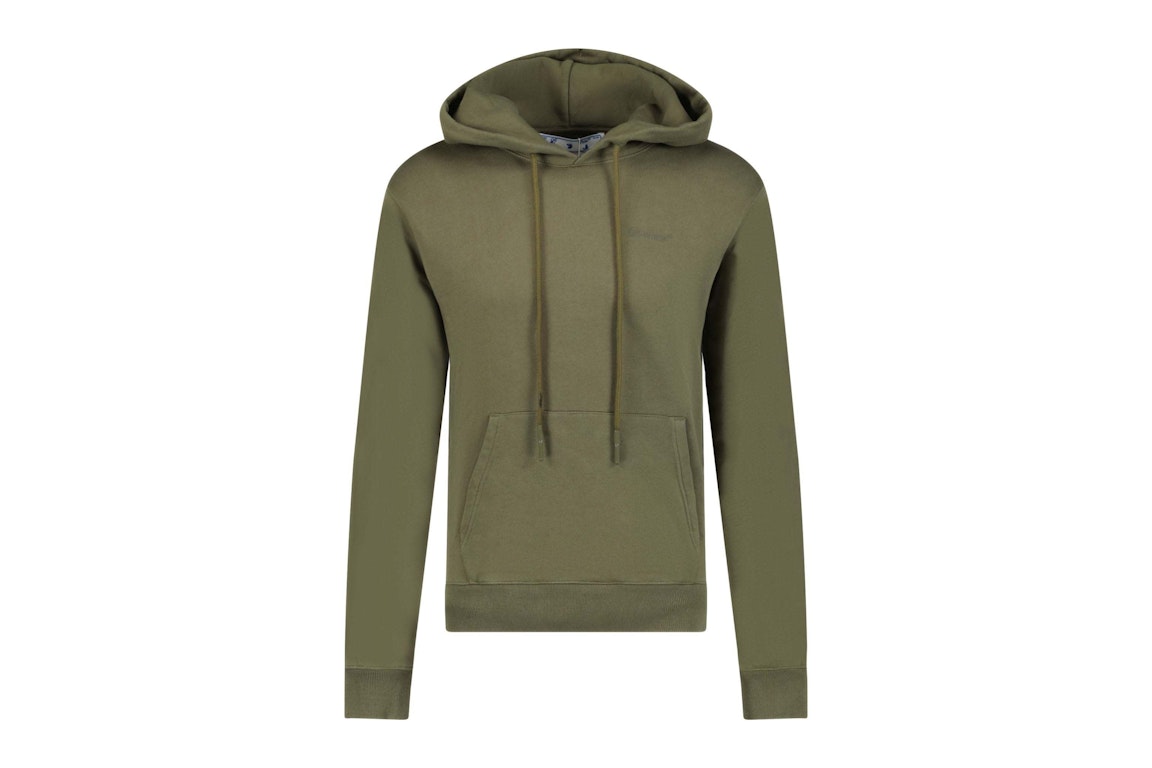 Pre-owned Off-white Diag Tab Hoodie Army Green