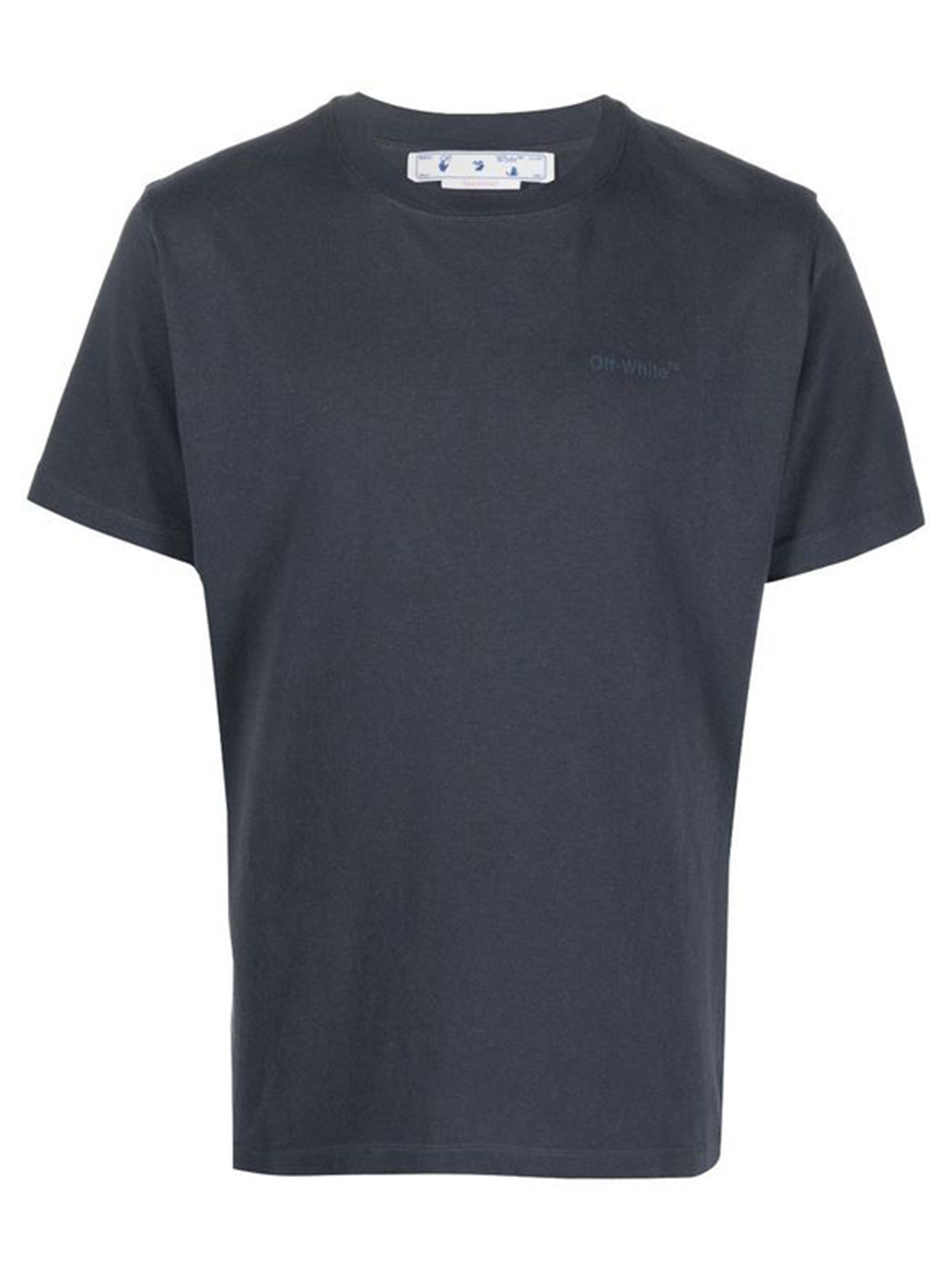 OFF-WHITE Two-Tone Striped Motif Diag Slim Fit T-Shirt Grey/Blue