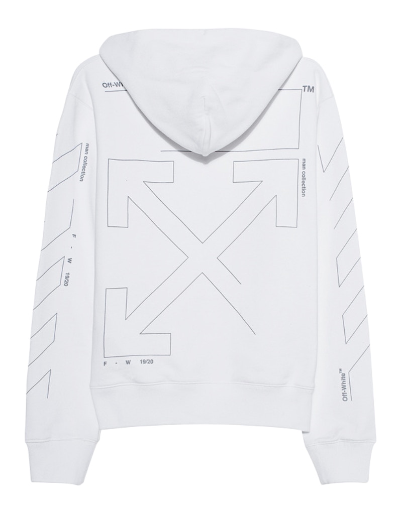 Off white diag unfinished hoodie new arrivals