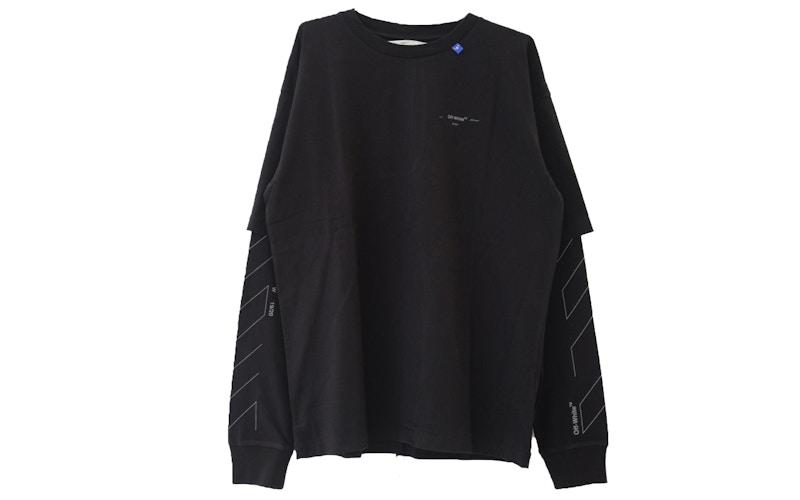 OFF-WHITE Diag Unfinished T-Shirt Black/Silver Men's - FW19 - US