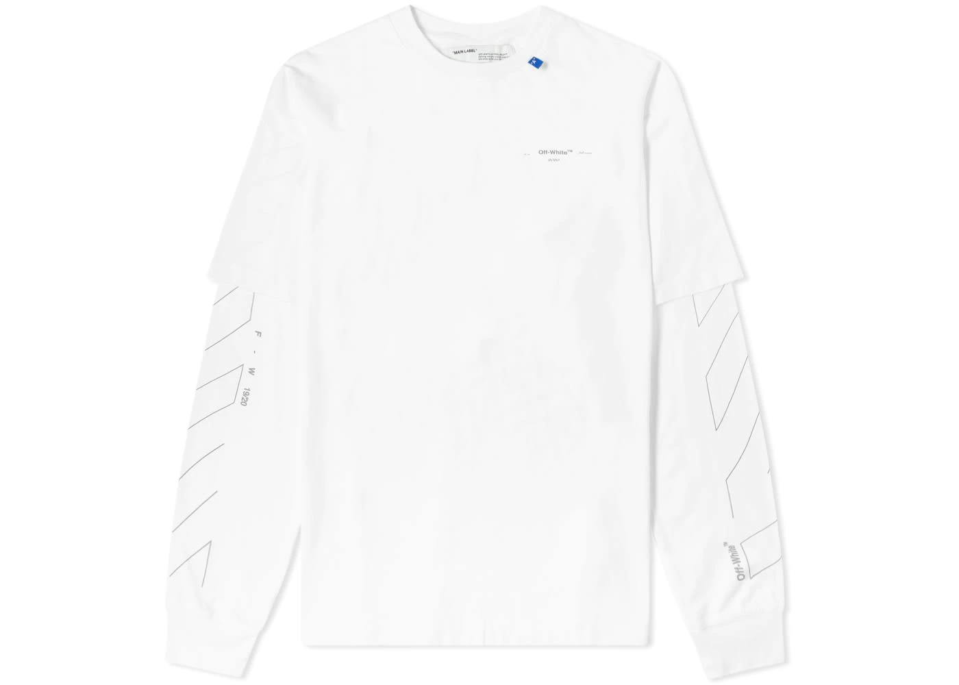 OFF-WHITE Diag Unfinished T-Shirt White/Silver - FW19 Men's - US