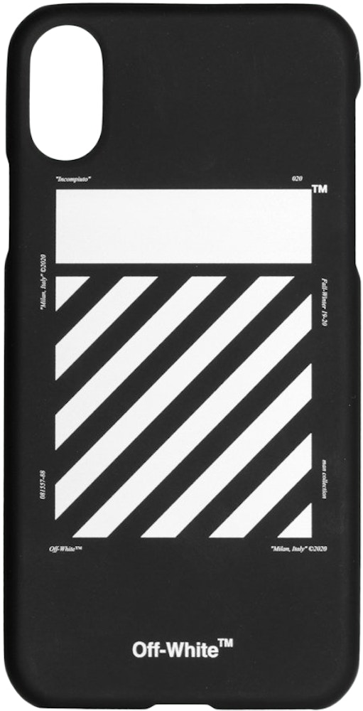 tag Rejsende Datum OFF-WHITE Diag iPhone XS Max Case Black/White - FW19