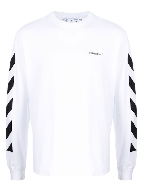 Pre-owned Off-white Diagonal Helvetica Long Sleeve T-shirt White/black
