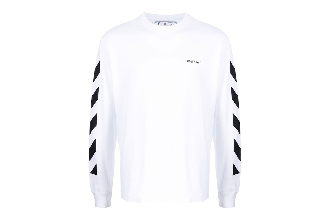 Pre-owned Off-white Diagonal Helvetica Long Sleeve T-shirt White/black
