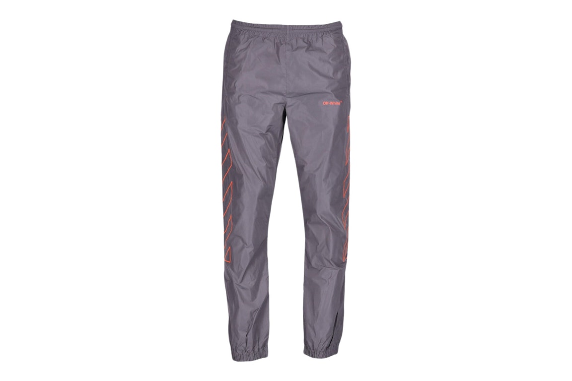 Pre-owned Off-white Diagonal Outline Track Pants Dark Grey/orange