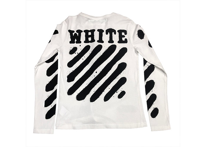 OFF-WHITE Diagonal Spray Paint L/S Tee White Men's - US