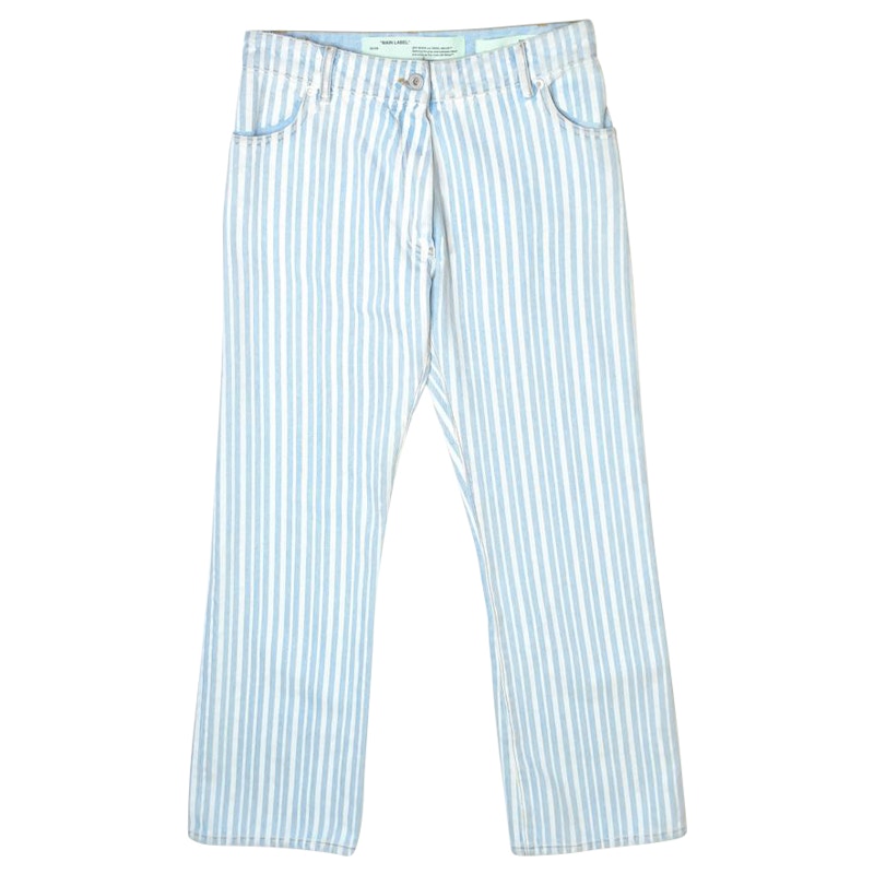 off white diagonal stripe jeans