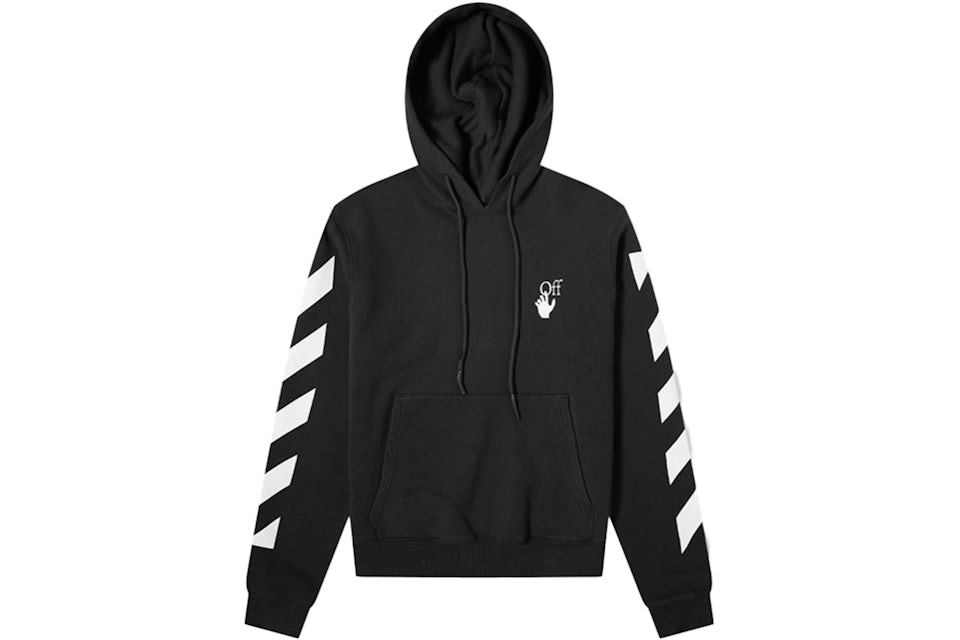 Off white hoodie black white stripes Clearance