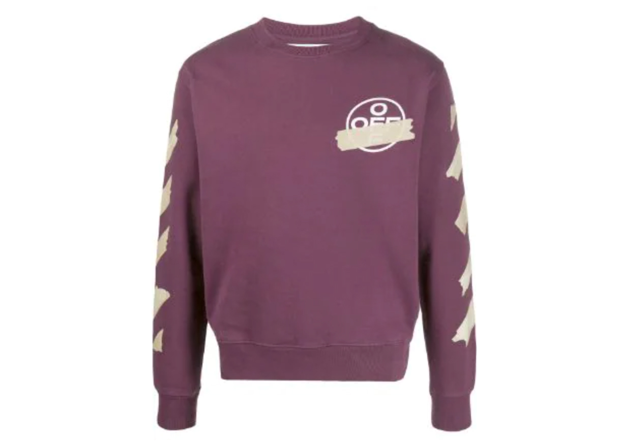 purple and white sweatshirt