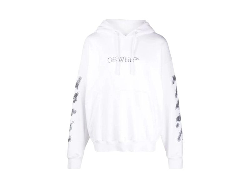 Pre-owned Off-white Men's Off Diags Bit Book Skate Hoodie In White
