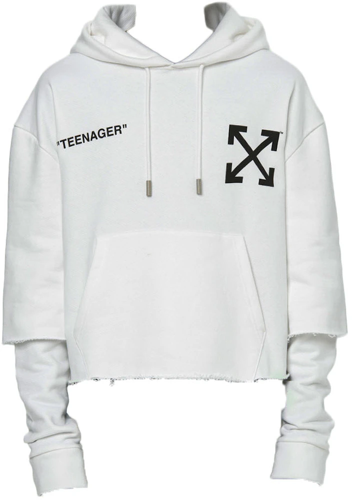 OFF-WHITE Distressed Flamed Bart Hoodie White - SS19 - US