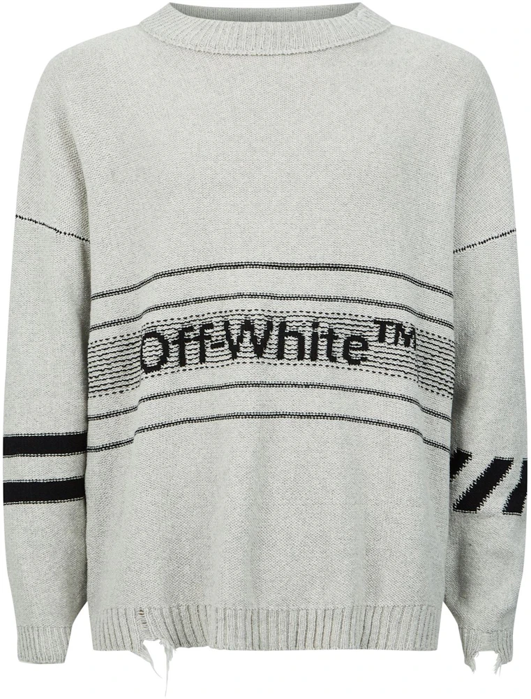 Off-White x AC Milan intarsia-knit Scarf - Grey