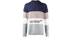 OFF-WHITE Distressed Striped Sweater Blue/Black